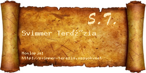 Svimmer Terézia névjegykártya